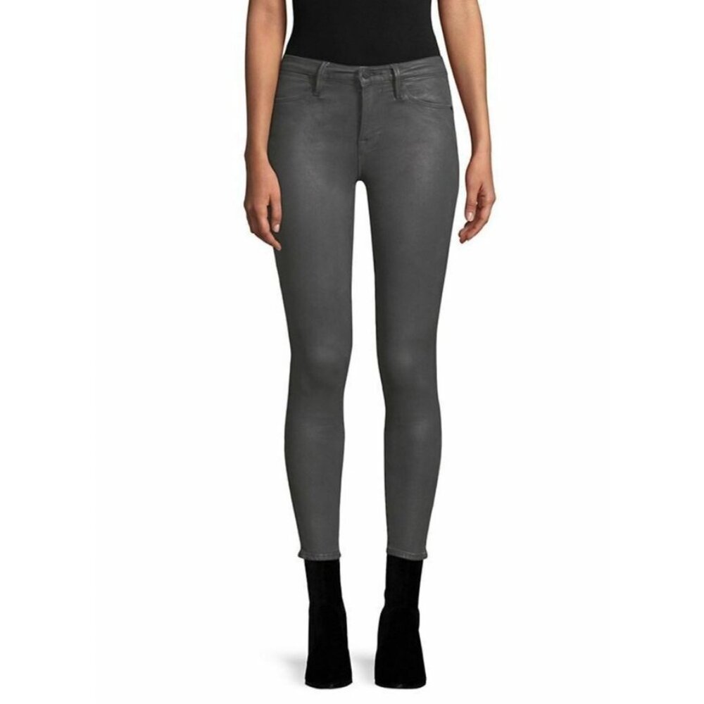 Frame Ali High Rise Cigarette Skinny Jeans Stone Coated Skinny SZ 30 $245